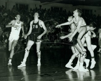 Ron Morris Watches As Tom Miller Goes For Rebound